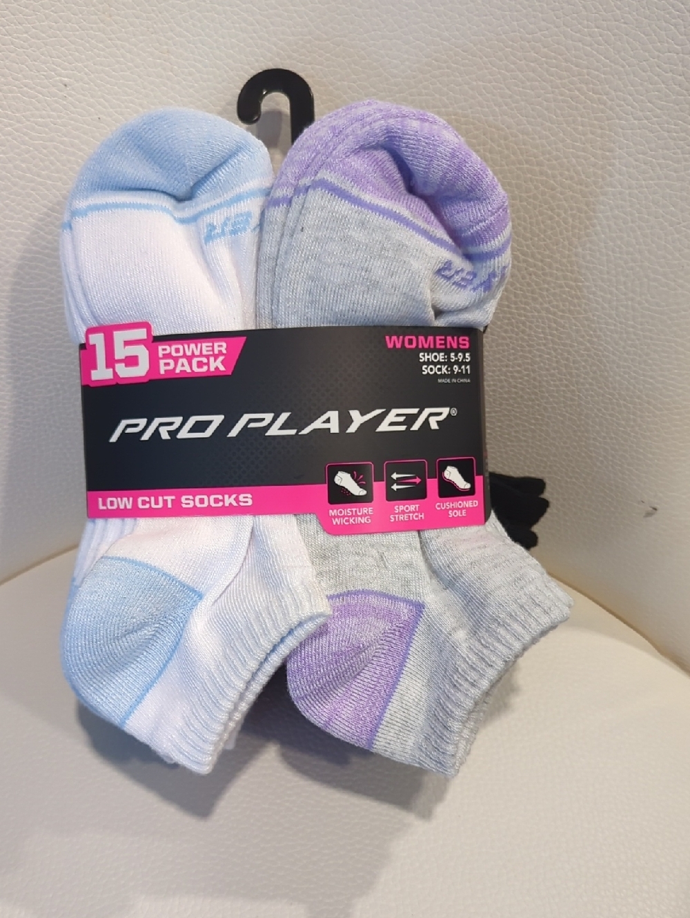 Pro Player Women's Low Cut Athletic Socks in Light White, Black & Gray 15 Pairs